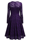 Floral Lace 2/3 Sleeves Swing Dress - Aisize - New Vintage Simplified Design