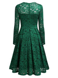 Floral Lace 2/3 Sleeves Swing Dress - Aisize - New Vintage Simplified Design