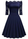 Half Sleevese Off-Shoulder Dress