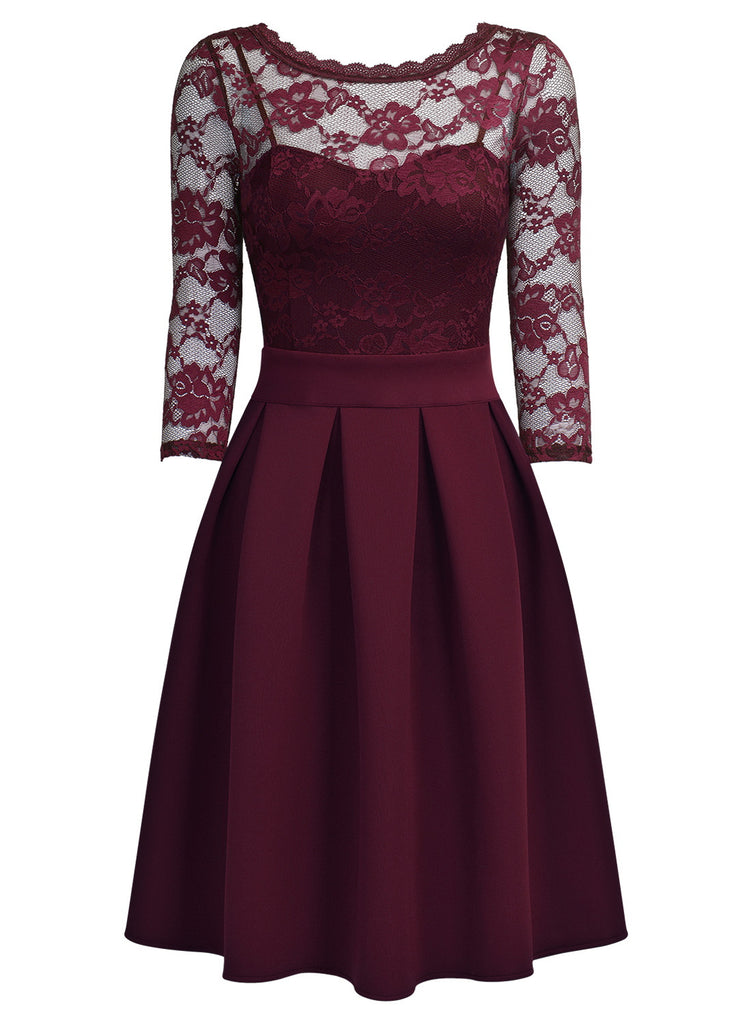 Lace Patchwork Straps Dress – Aisize