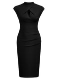 Half Collar Office Work Dress - Aisize - New Vintage Simplified Design