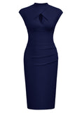 Half Collar Office Work Dress - Aisize - New Vintage Simplified Design