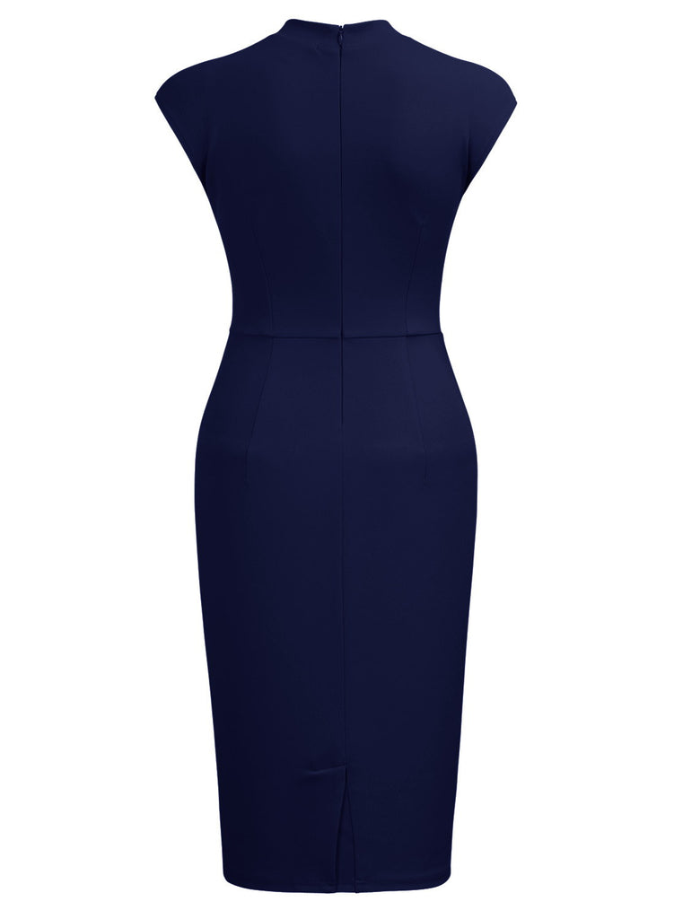 work cocktail dress The Bianca elegant deep v fitted white knee length dress chiclody CHICLODY this party dress will be your lovely partner. Half Collar Office Work Dress