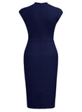 Half Collar Office Work Dress - Aisize - New Vintage Simplified Design