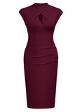 Half Collar Office Work Dress - Aisize - New Vintage Simplified Design