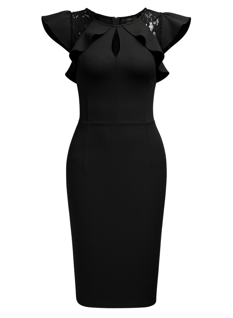 black vintage lace cocktail dress Lilli Lace Dress