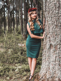 Retro Cape Mid-Neck Dress