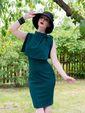 Retro Cape Mid-Neck Dress