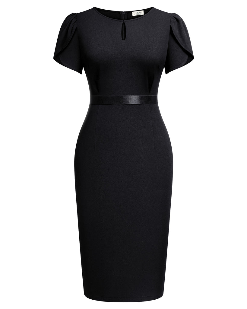 party pencil dress Women's Vintage Cocktail Evening Party Pencil Dress V-Neck Ruched Midi Dress