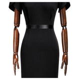 Women's Elegant Puff Sleeves Keyhole Neck Cocktail Party Pencil Dress
