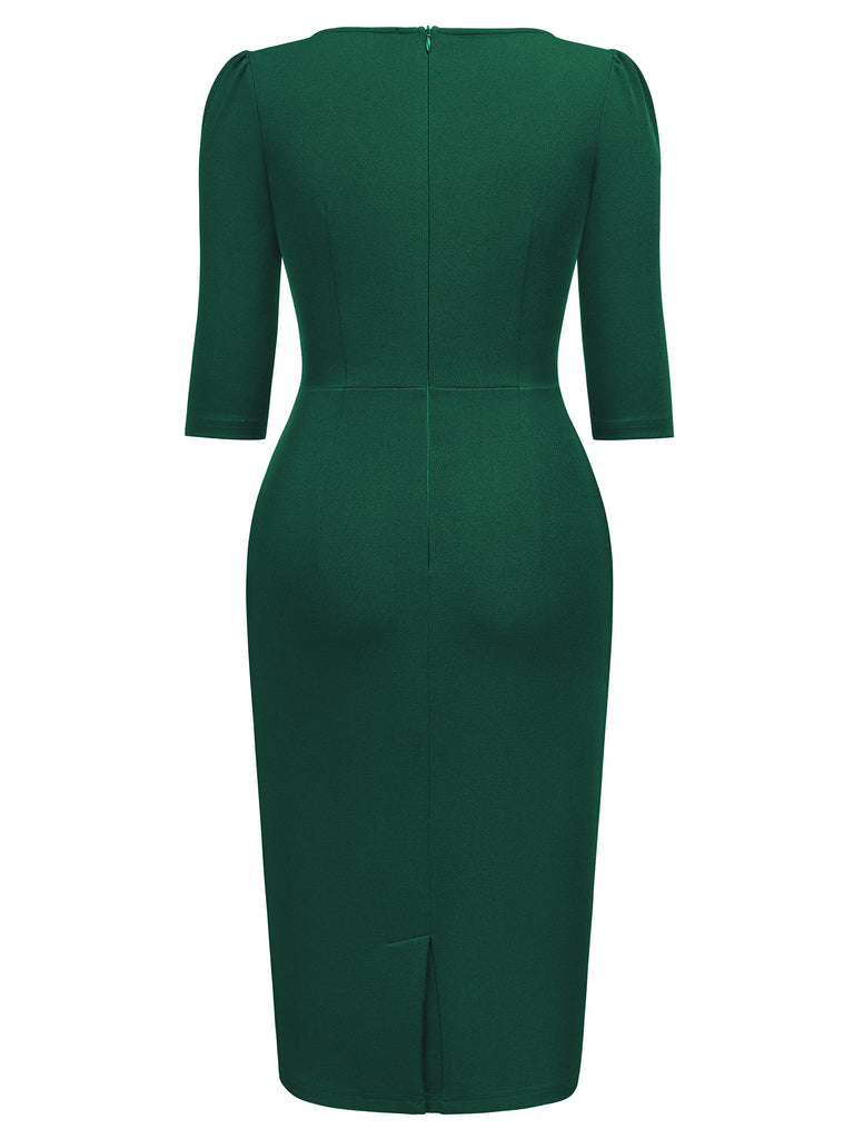 Women's Vintage V-Neck 3/4 Sleeve Fitting Cocktail Pencil Dress Aisize Women's Vintage V-Neck 3/4 Sleeve Fitting Cocktail Pencil Dress Aisize