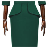 Women's Vintage V-Neck 3/4 Sleeve Fitting Cocktail Pencil Dress