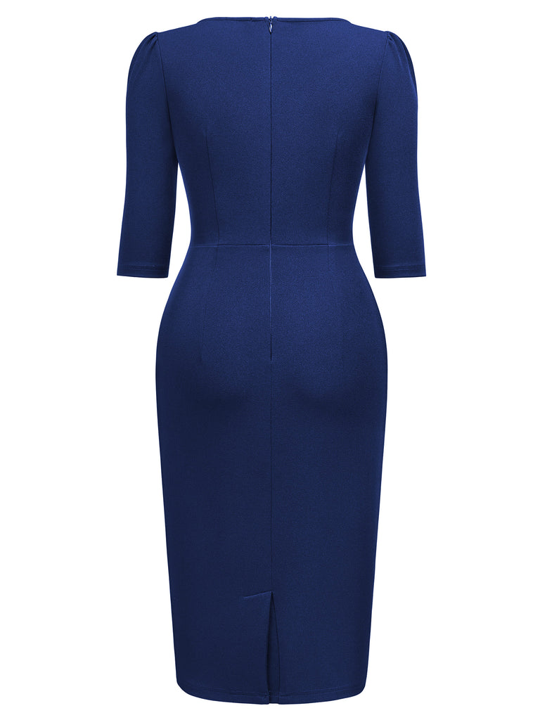 Women's Vintage V-Neck 3/4 Sleeve Fitting Cocktail Pencil Dress Aisize Women's Vintage V-Neck 3/4 Sleeve Fitting Cocktail Pencil Dress Aisize