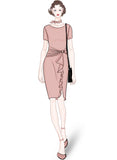 Ruffle Draped Cocktail Knee Dress - Aisize - New Vintage Simplified Design