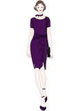 Ruffle Draped Cocktail Knee Dress - Aisize - New Vintage Simplified Design
