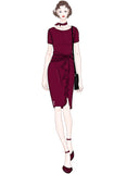 Ruffle Draped Cocktail Knee Dress - Aisize - New Vintage Simplified Design
