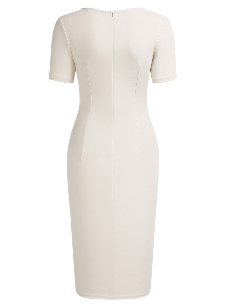 AISIZE Women's 50s Vintage Pencil Dress - Sleeveless Cocktail Dress With Contrast Tape, Stretchy Fit