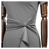 Ruffle Draped Cocktail Knee Dress - Aisize - New Vintage Simplified Design