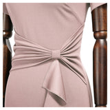 Ruffle Draped Cocktail Knee Dress - Aisize - New Vintage Simplified Design