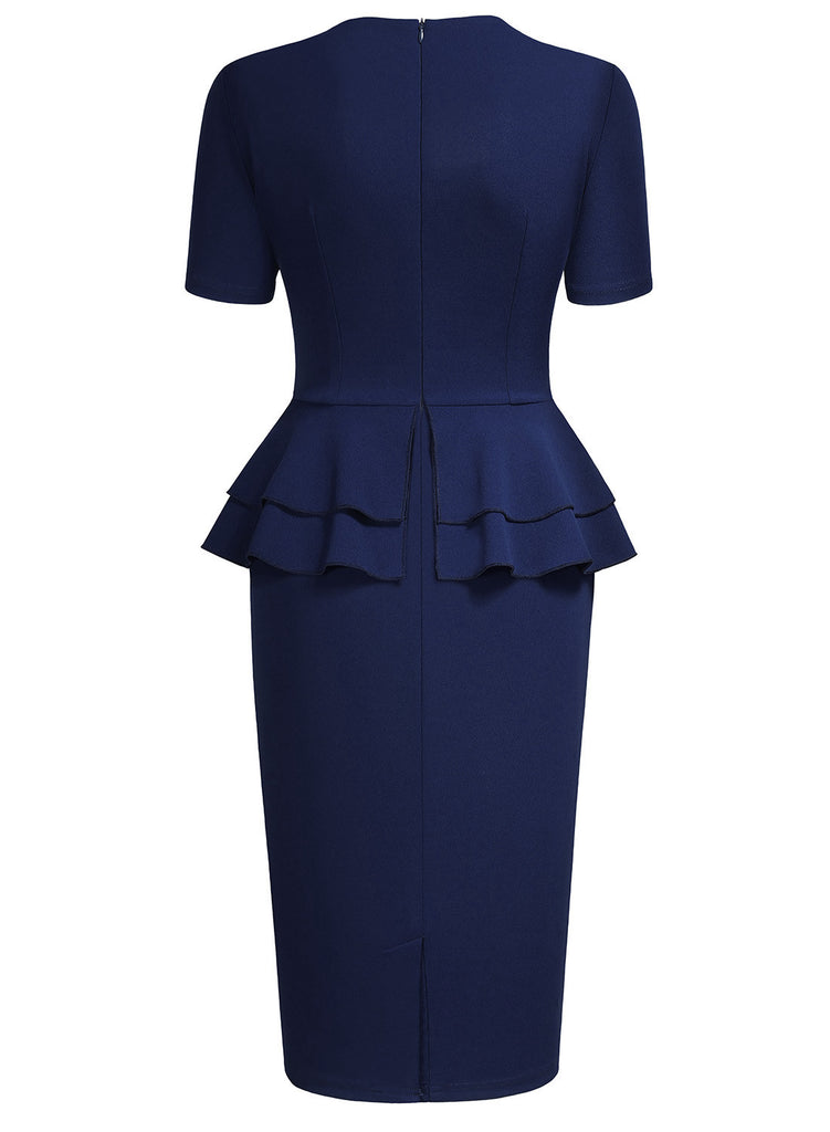 ruffle vintage dress Vintage Ruffles Cocktail Pencil Dress – Aisize