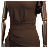 Ruffle Cap Sleeves Pencil Dress - Aisize - New Vintage Simplified Design