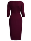 Ruffle Elegant Business Pencil Dress - Aisize - New Vintage Simplified Design