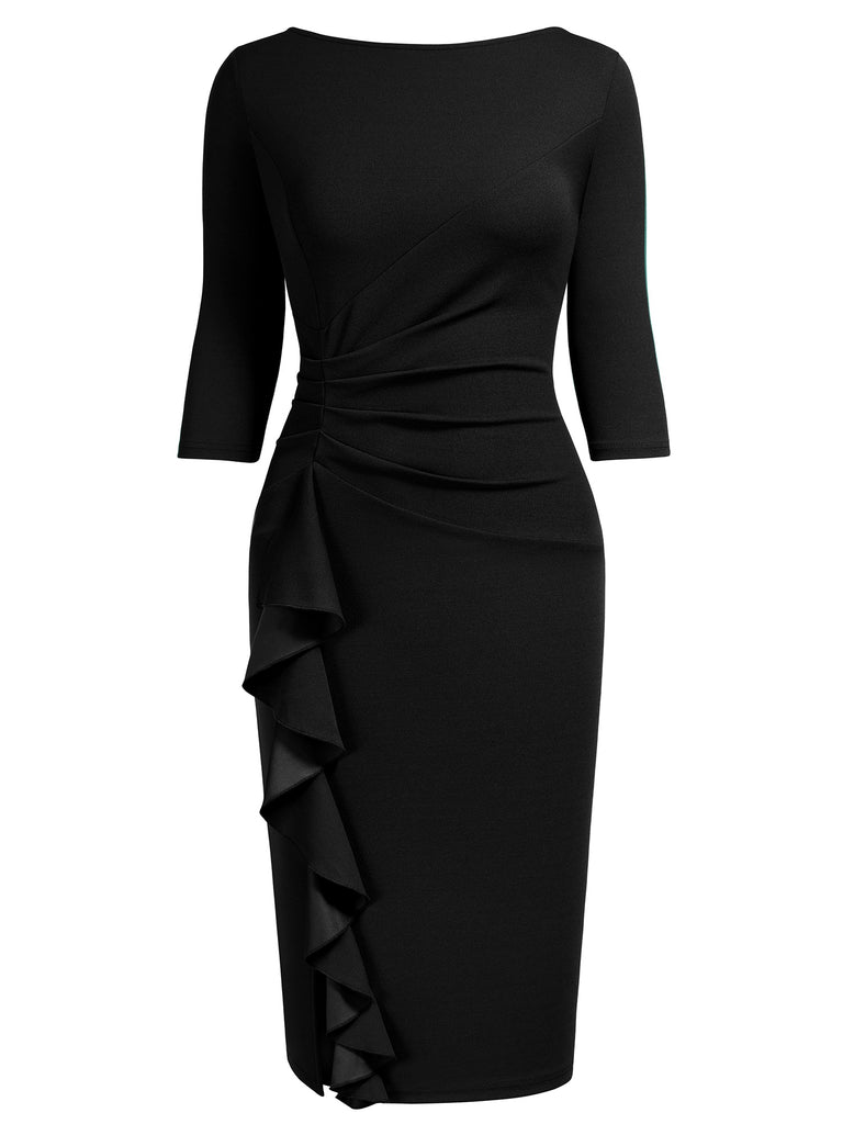Ruffle Elegant Business Pencil Dress Aisize Ruffle Elegant Business Pencil Dress Aisize