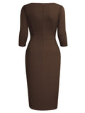 Ruffle Elegant Business Pencil Dress - Aisize - New Vintage Simplified Design