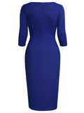 Ruffle Elegant Business Pencil Dress - Aisize - New Vintage Simplified Design