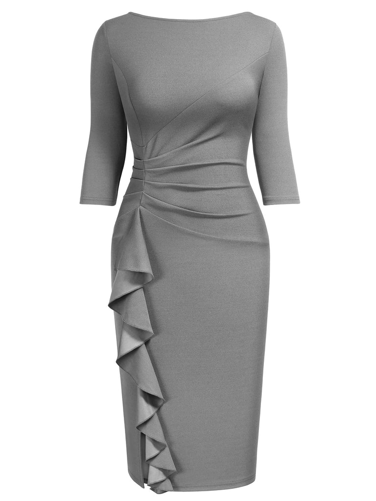 Ruffle Elegant Business Pencil Dress Aisize Ruffle Elegant Business Pencil Dress Aisize