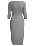 Ruffle Elegant Business Pencil Dress - Aisize - New Vintage Simplified Design