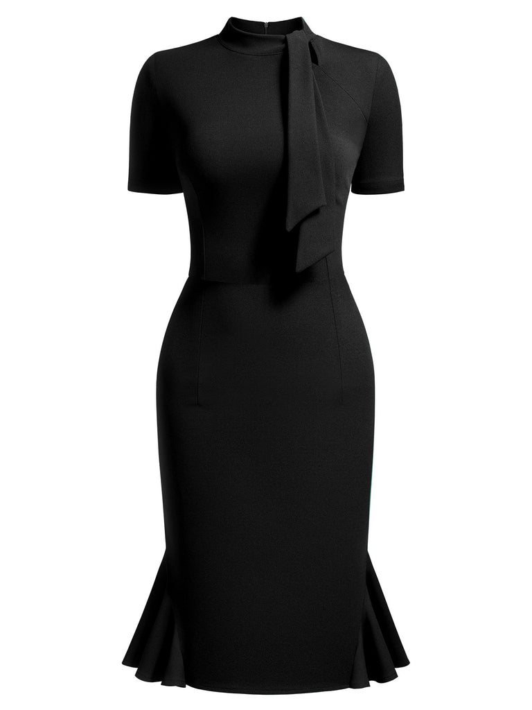 Tie Neck Ruffle Cocktail Aisize Tie Neck Ruffle Cocktail Aisize