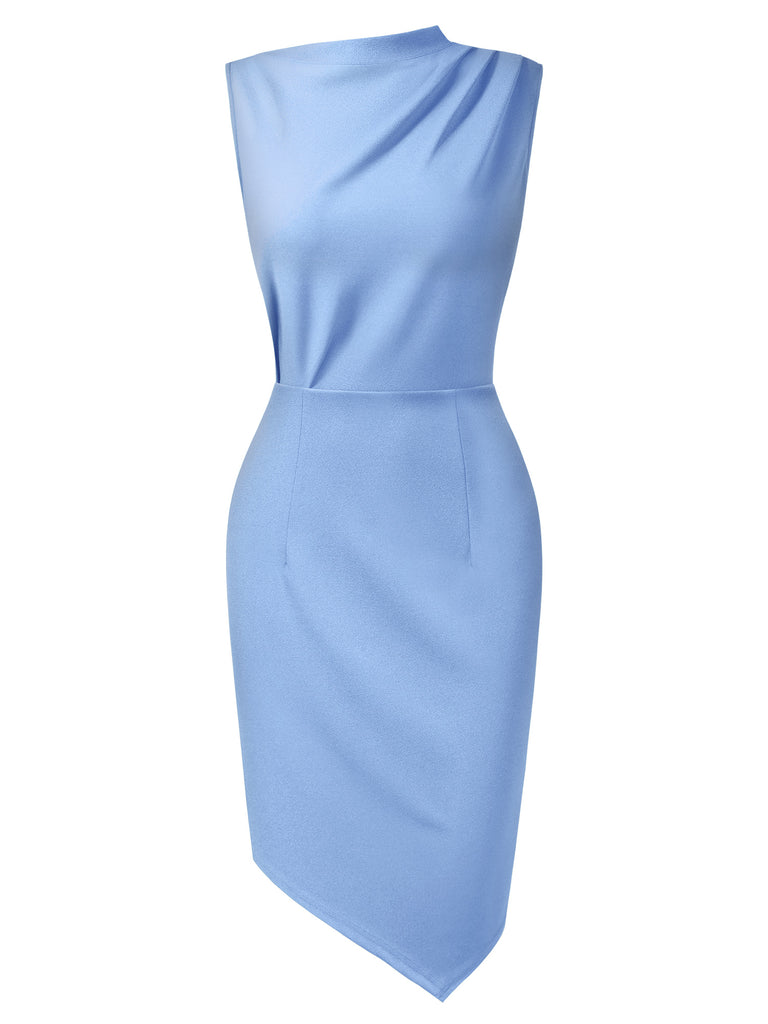 pleated shoulder pencil dress Asos