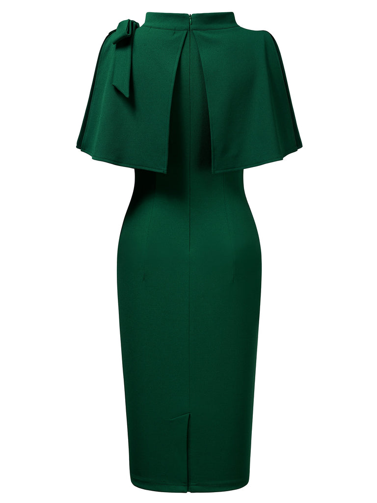 Retro Cape Mid-neck Dress - Aisize - New Vintage Simplified Design