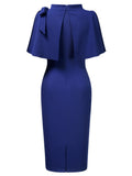 Retro Cape Mid-neck Dress - Aisize - New Vintage Simplified Design