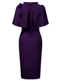 Retro Cape Mid-Neck Dress