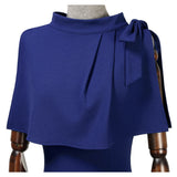 Retro Cape Mid-neck Dress - Aisize - New Vintage Simplified Design