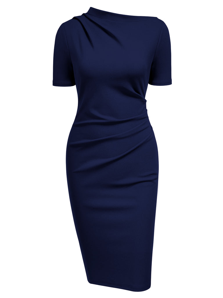 Half Collar Ruched Bodycon Cocktail Dress Aisize Half Collar Ruched Bodycon Cocktail Dress Aisize