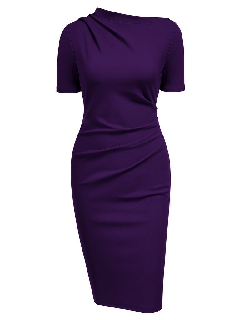 Half Collar Ruched Bodycon Cocktail Dress Aisize Half Collar Ruched Bodycon Cocktail Dress Aisize