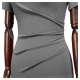 Half Collar Ruched Bodycon Cocktail Dress