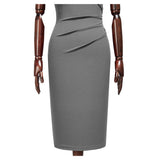 Half Collar Ruched Bodycon Cocktail Dress