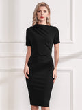 Half Collar Ruched Bodycon Cocktail Dress