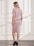 Half Collar Ruched Bodycon Cocktail Dress