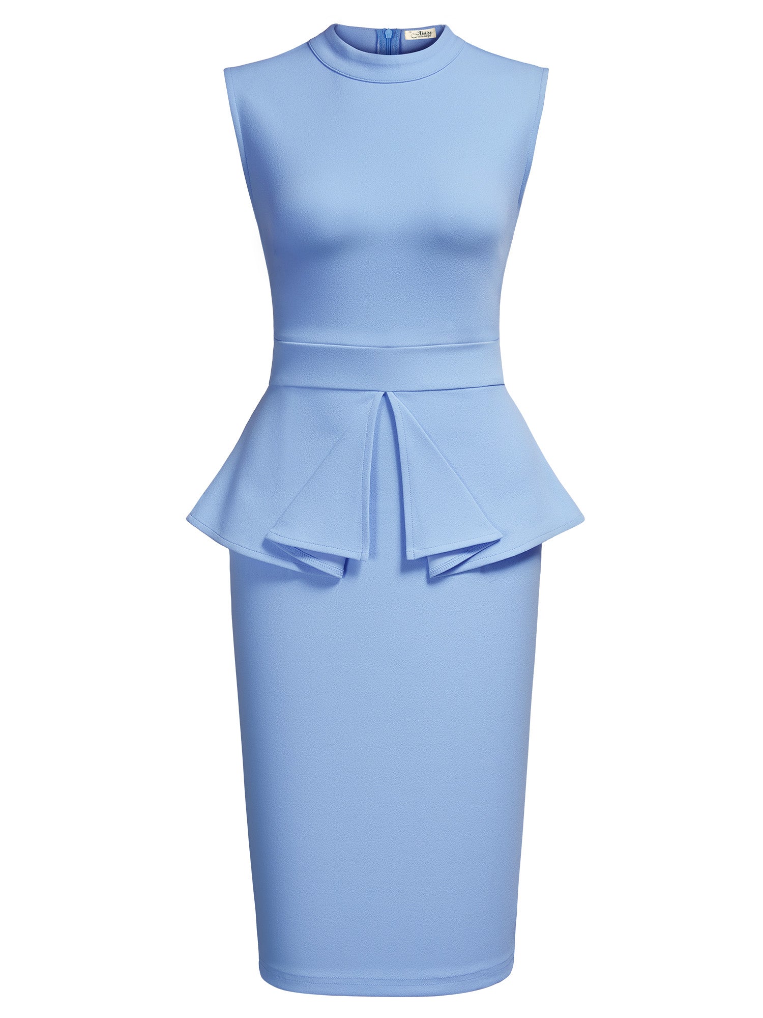 Half Neck Sleeveless Peplum Bodycon Dress – Aisize