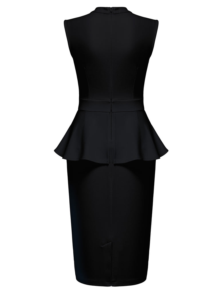 bodycon peplum hem dress Sweetheart Bodycon Peplum Hem Midi Dress in Green