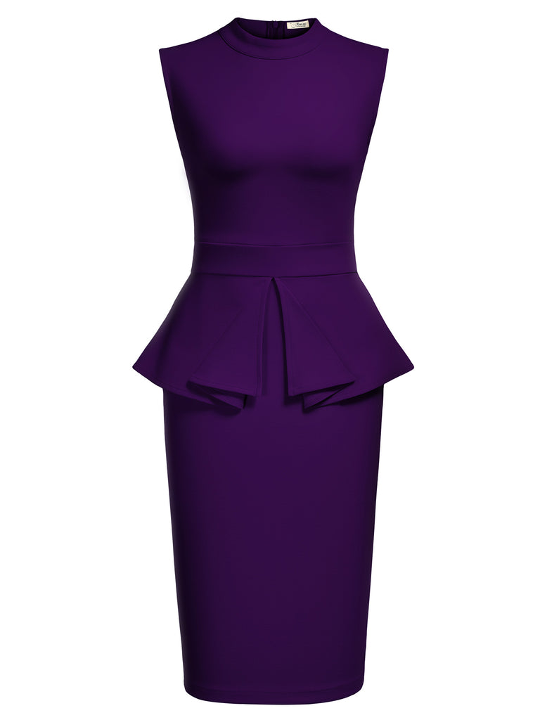 bodycon peplum dress AOMEI Elegant Women's Peplum Bodycon Dress Luxury Pearl Lapel V Neck Long Sleeve Pencil Shealth Dresses (Large,Wine) at Amazon Women's Clothing store