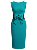 Sleeveless Bowknot Pencil Dress