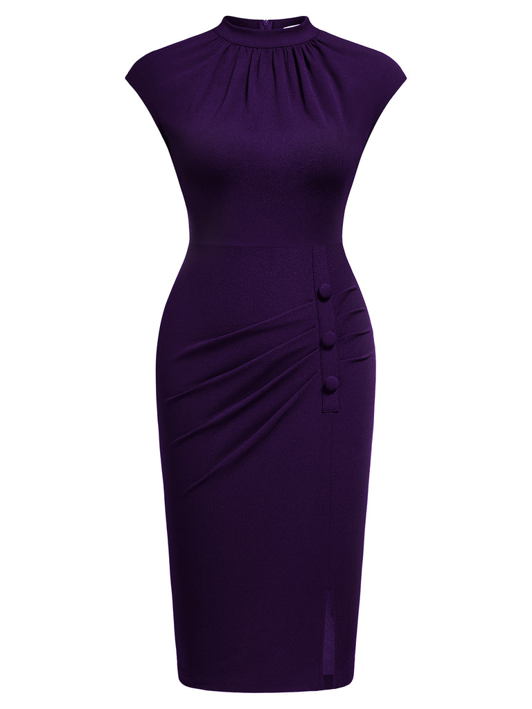 purple pencil dress Butterfly Veil Pencil Dress