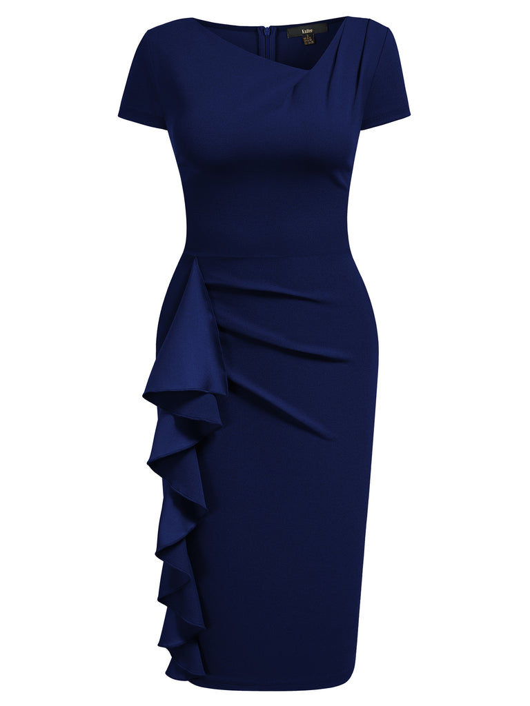 V-neck Ruffle Bodycon Dress Aisize V-neck Ruffle Bodycon Dress Aisize