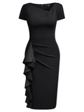 V-neck Ruffle Bodycon Dress